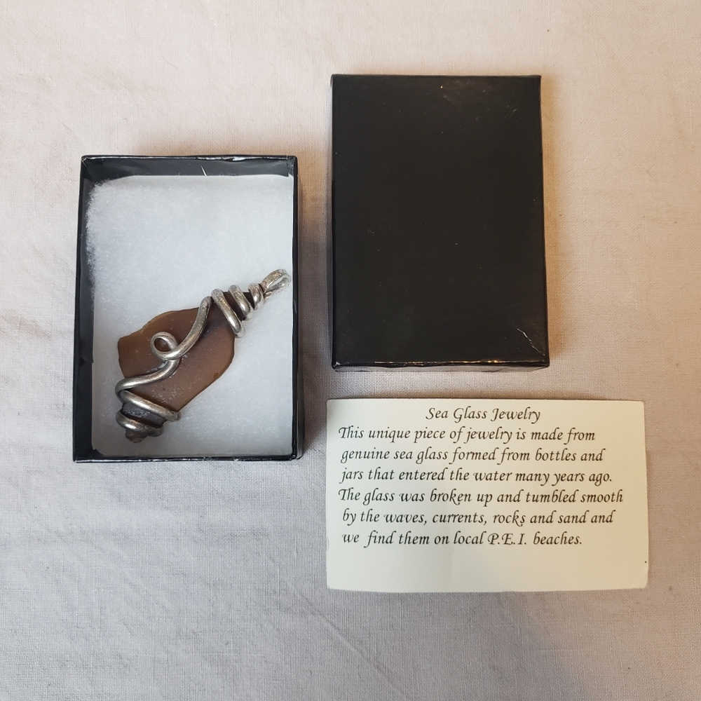 Sea Glass Pendant from PEI Brown Shoreline Design